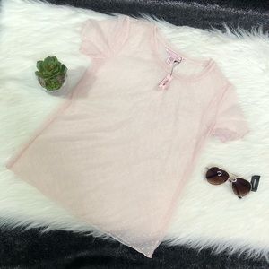 VS mesh polka dot top